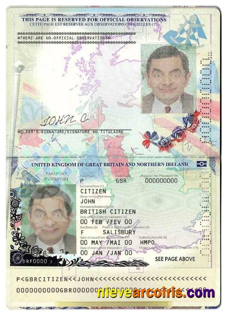United Kingdom of Great Britain and Northern Ireland passport 2015-2020